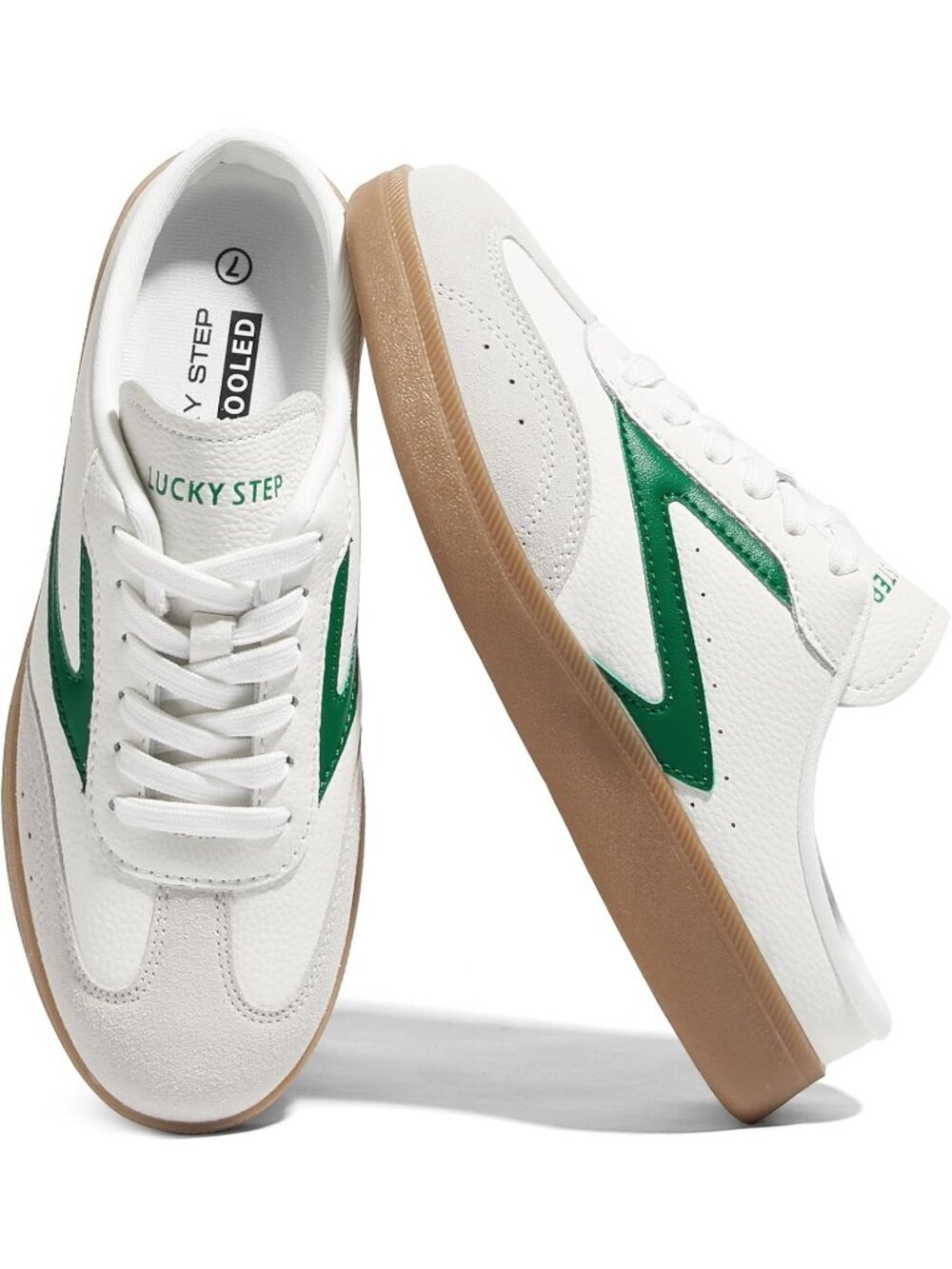 Women’s White/Green Fashion Backless Casual Open Back Retro Mules Sneakers
